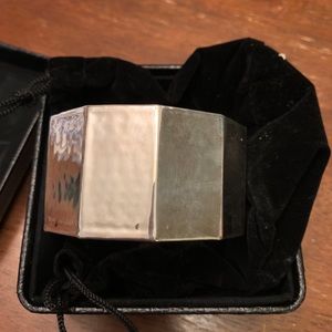 Sterling silver 7” Geometric Slip On Bangle